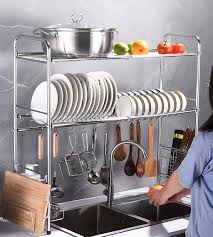 2 Tier Silver Over the sink dish drainer